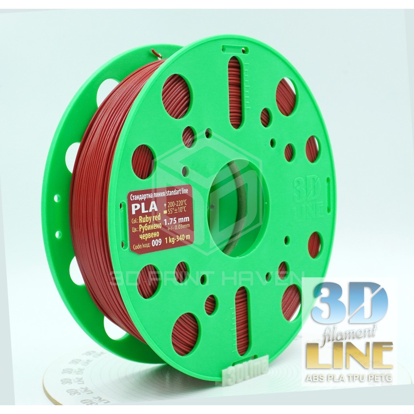 3DLine - PLA - Произведено в БГ, Цвят: Рубинено червено