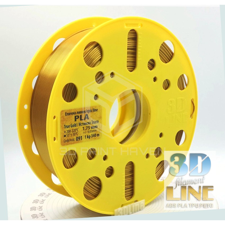 3DLine - PLA - Произведено в БГ, Цвят: Истинско Злато