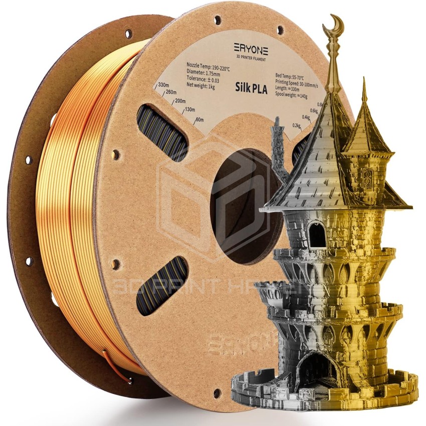 Eryone PLA Dual Color Silk, Цвят: Black - Dark Gold