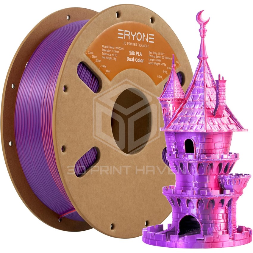 Eryone PLA Dual Color Silk, Цвят: Orange Red - Purple