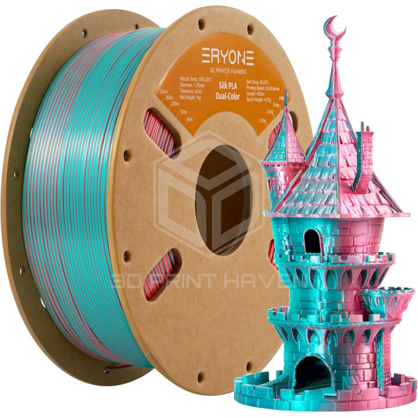 Eryone PLA Dual Color Silk, Цвят: Teal - Orange Red