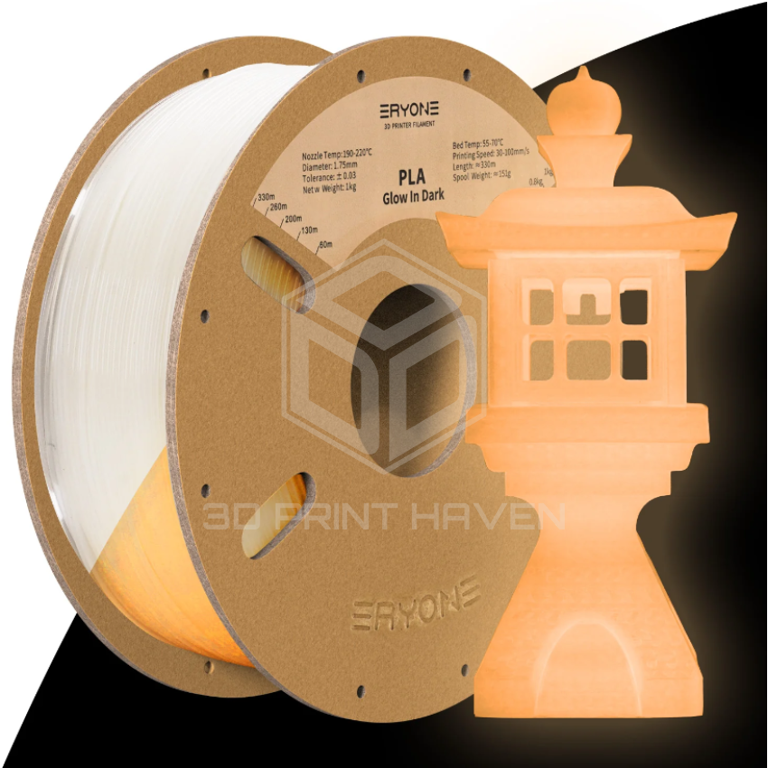 Eryone PLA Glow in The Dark - Luminous, Цвят: Orange Yellow