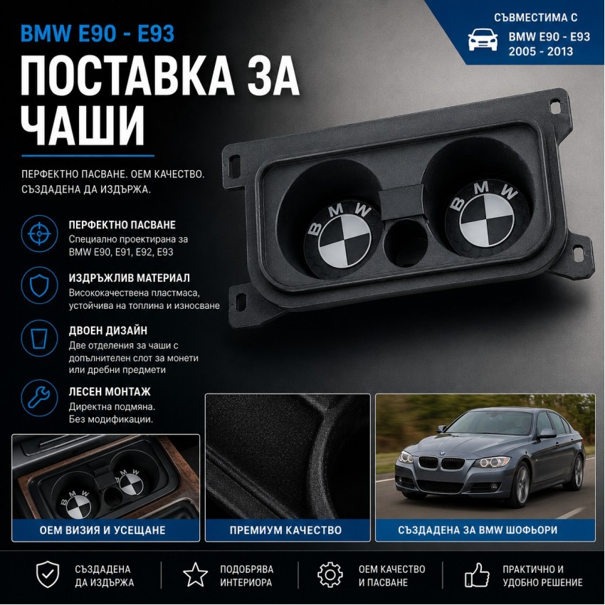 BMW E90 - E93 Къпхолдър \ Cupholder