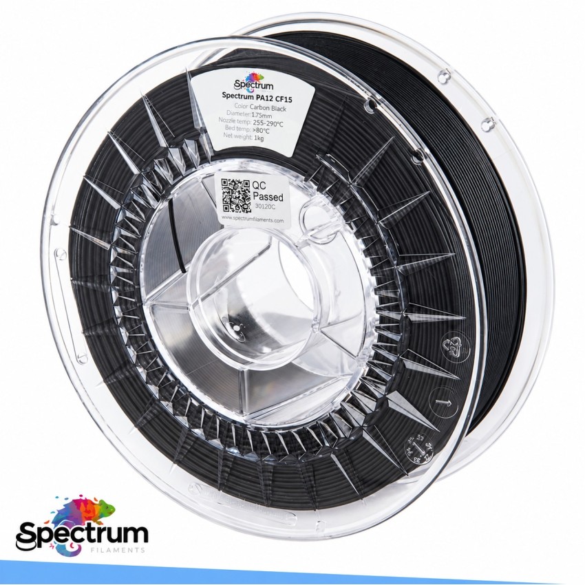 Spectrum PA12 CF15 0.5KG, Цвят: Carbon Black