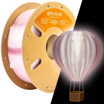 Eryone PETG High-Speed Multi-Color Gradient Translucent, Цвят: Light Pink - Transperant