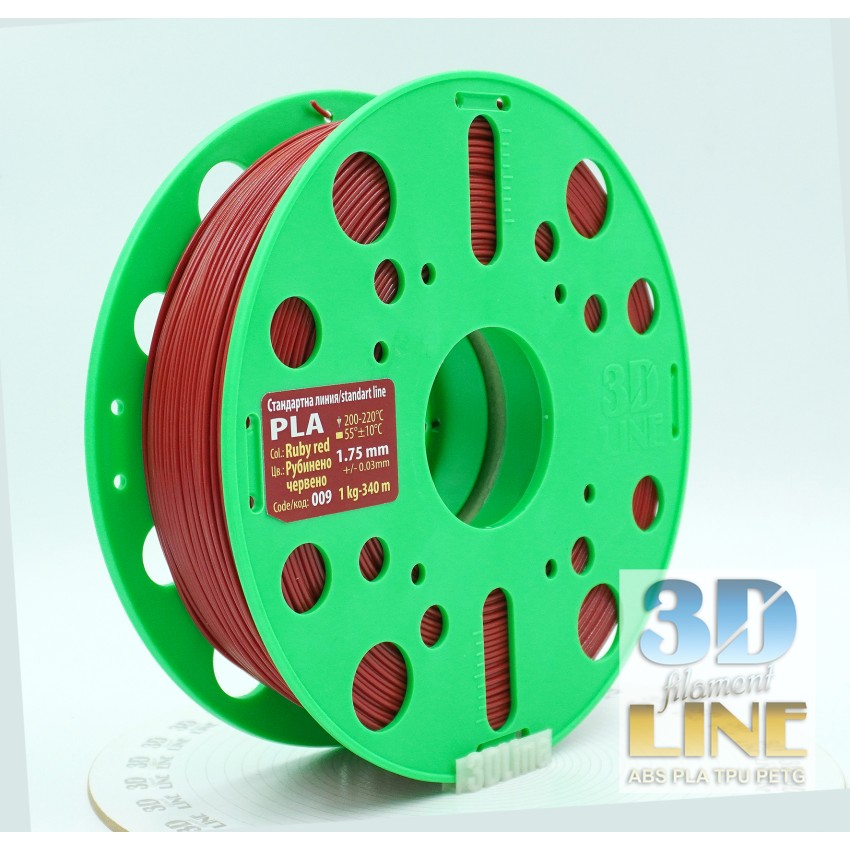 3DLine - PLA - Произведено в БГ, Цвят: Рубинено червено