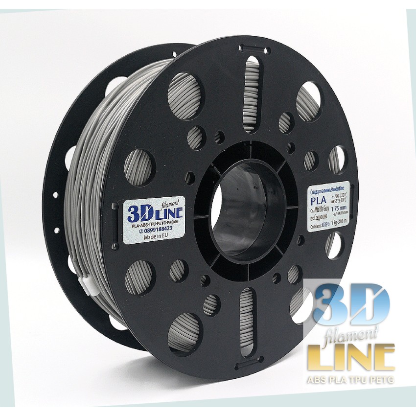 3DLine - PLA - Произведено в БГ, Цвят: Средно сиво