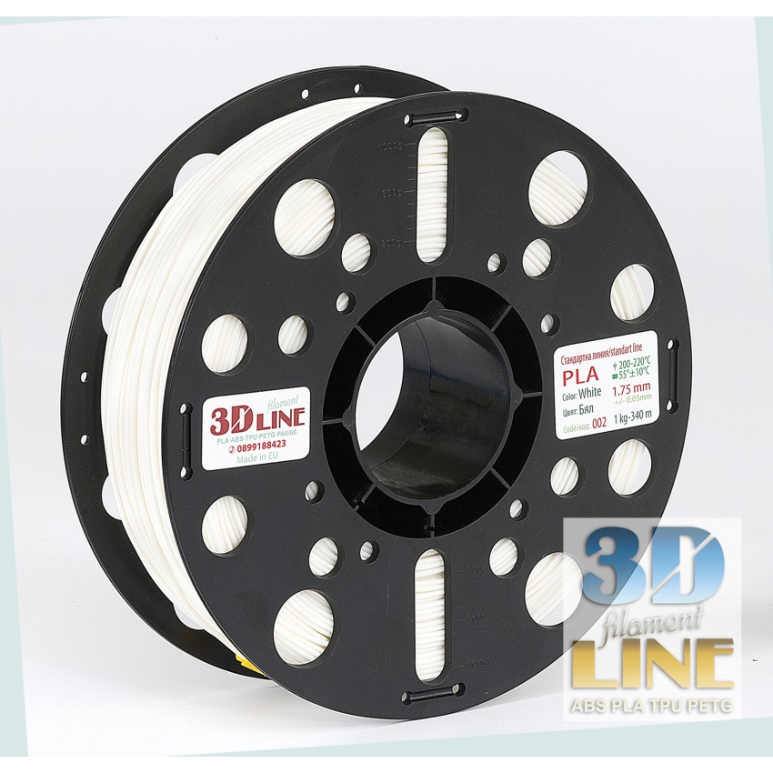 3DLine - PLA - Произведено в БГ, Цвят: Бял
