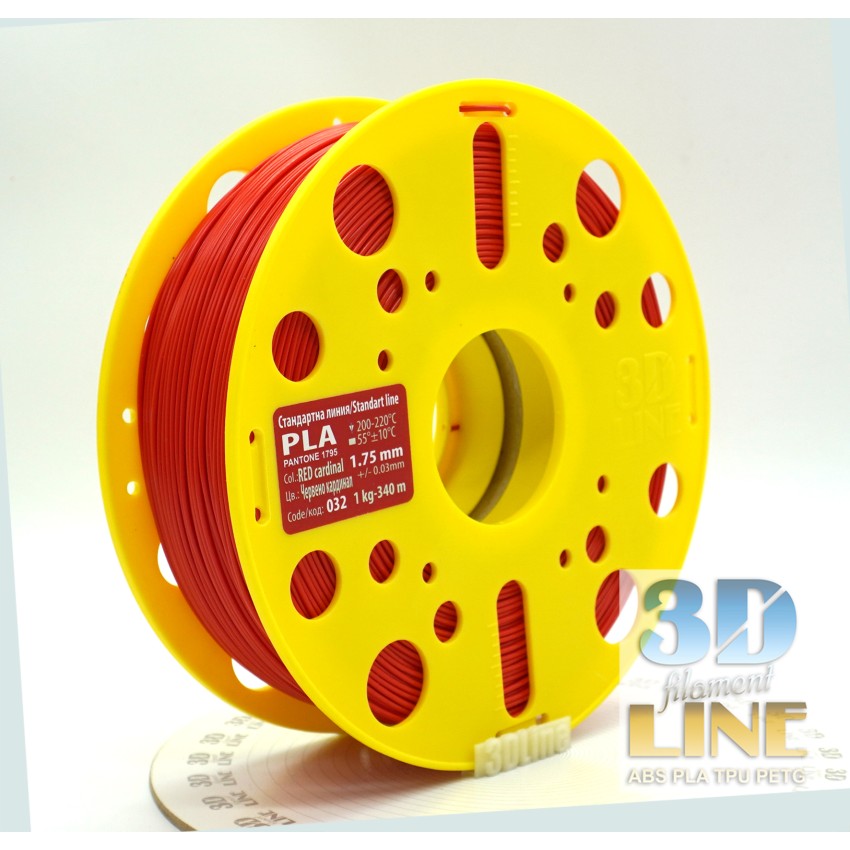 3DLine - PLA - Произведено в БГ, Цвят: Червено кардинал