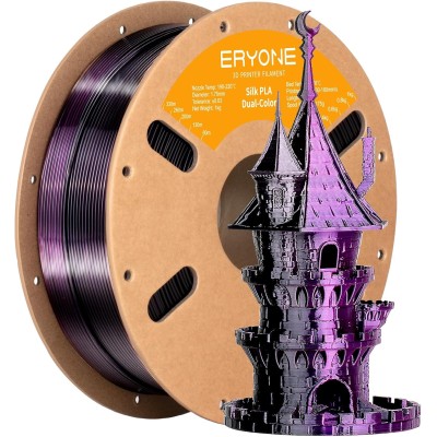 Eryone PLA Dual Color Silk, Цвят: Black - Purple