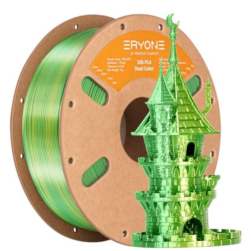 Eryone PLA Dual Color Silk, Цвят: Yellow - Green