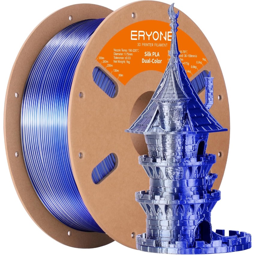 Eryone PLA Dual Color Silk, Цвят: Midnight Blue - Silver