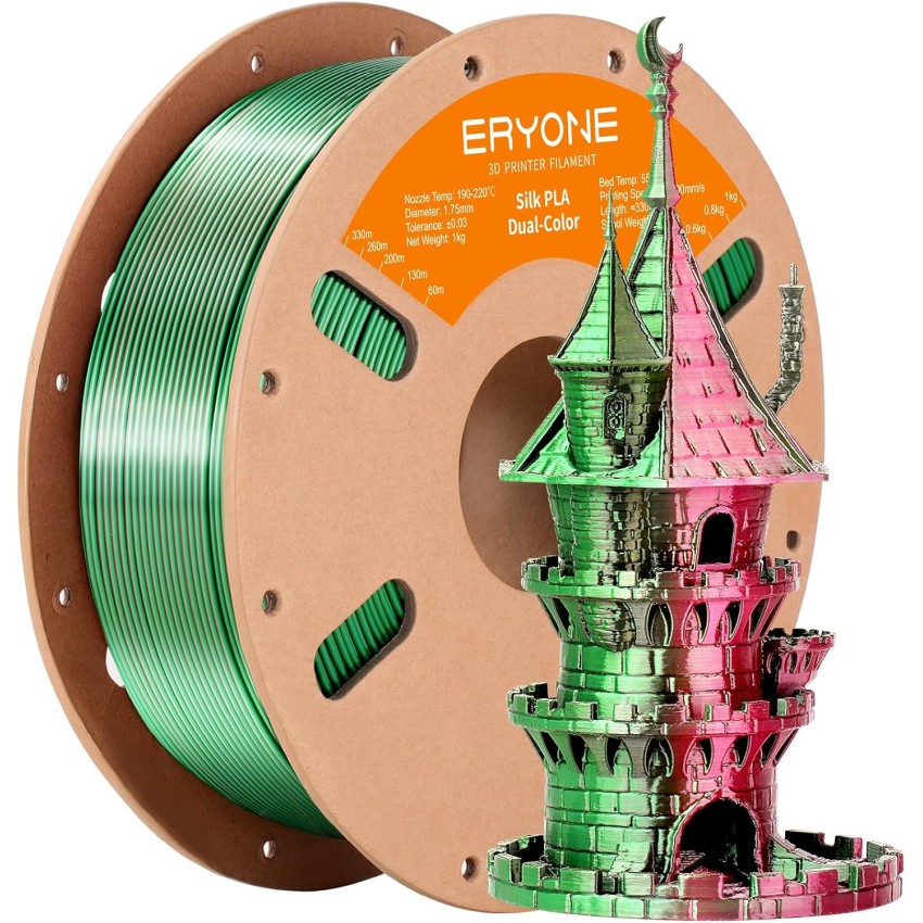 Eryone PLA Dual Color Silk, Цвят: Red - Green