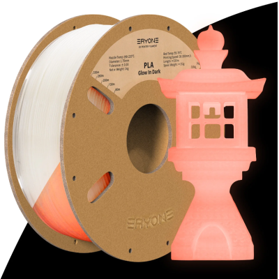 Eryone PLA Glow in The Dark - Luminous, Цвят: Orange Red