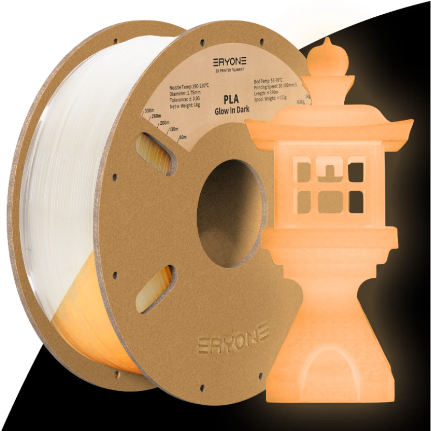 Eryone PLA Glow in The Dark - Luminous, Цвят: Orange Yellow
