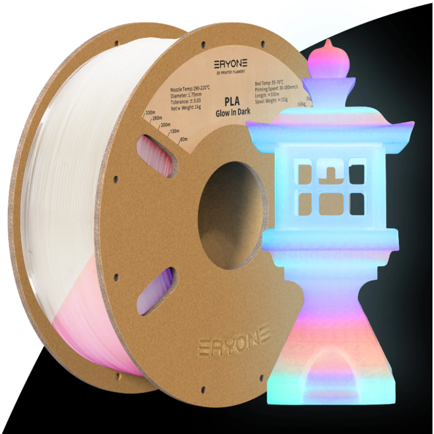 Eryone PLA Glow in The Dark - Luminous, Цвят: Rainbow