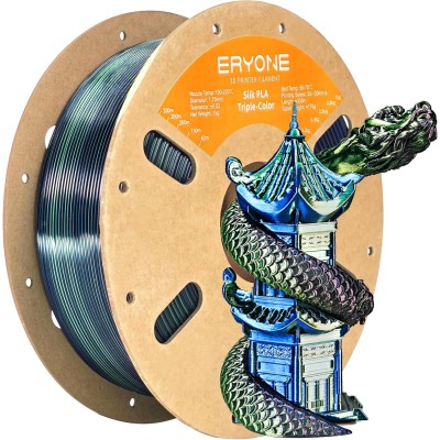 Eryone PLA Tri Color Silk, Цвят: Dark Green / Midnight Blue / Black