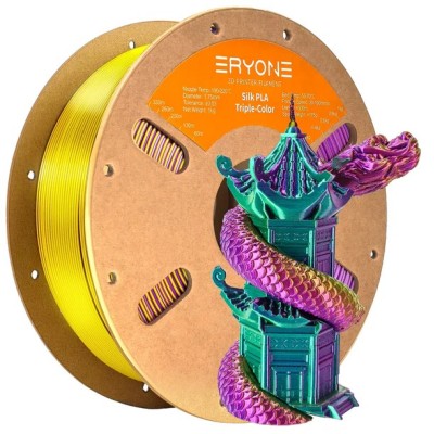 Eryone PLA Tri Color Silk, Цвят: Dark Green / Purple / Yellow
