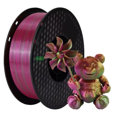 Kingroon PLA Silk Tricolor, Цвят: Gold/Green/Rose Red
