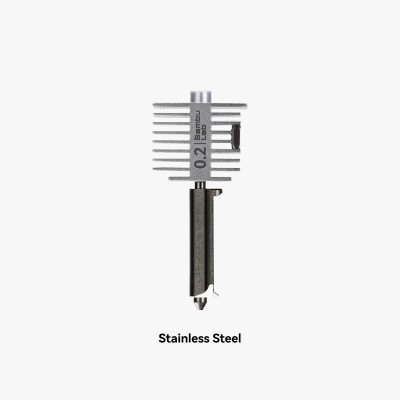 Bambu Lab Hotend with Nozzle - A1 Printer, Модел: 0.2 Stainless Steel Nozzle