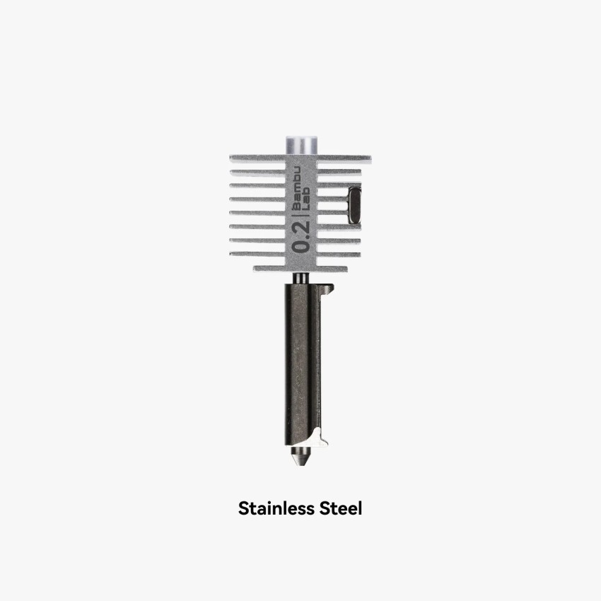 Bambu Lab Hotend with Nozzle - A1 Printer, Модел: 0.2 Stainless Steel Nozzle