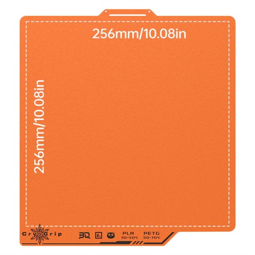 Panda BuildPlate CryoGrip Pro Matte Orange X1/P1/A1 257×257