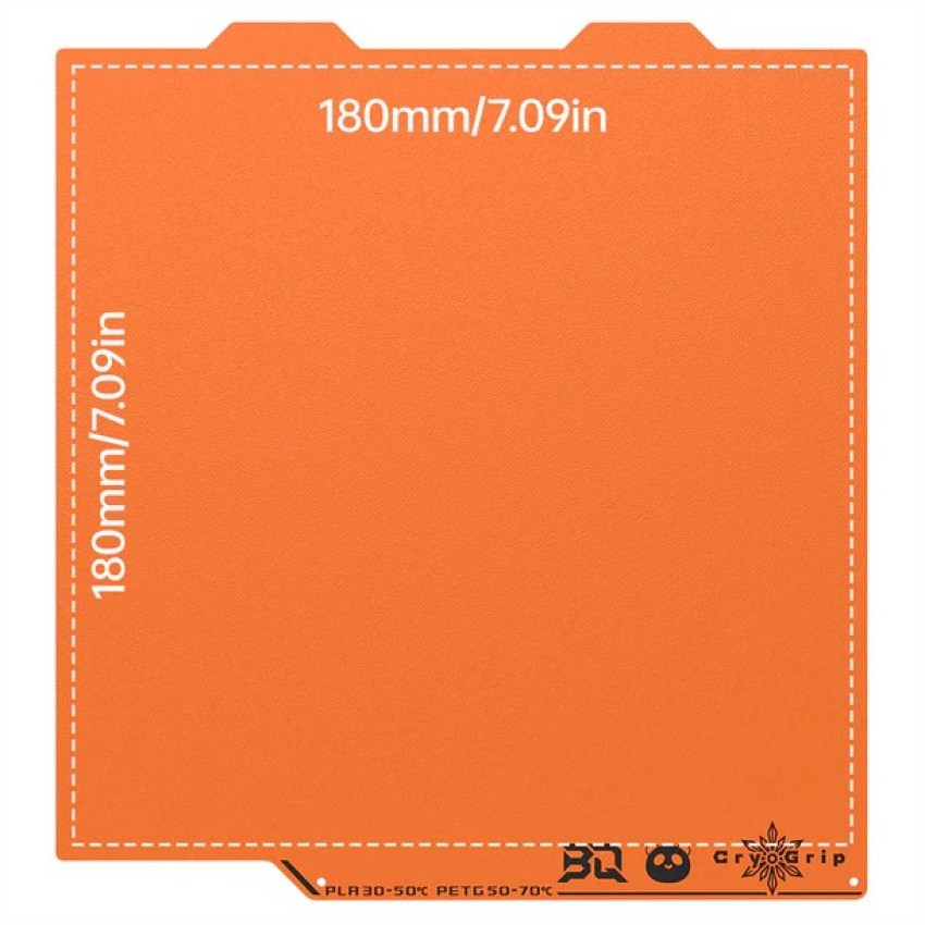 Panda BuildPlate CryoGrip Pro Matte Orange Bambu Lab A1 Mini 184×184